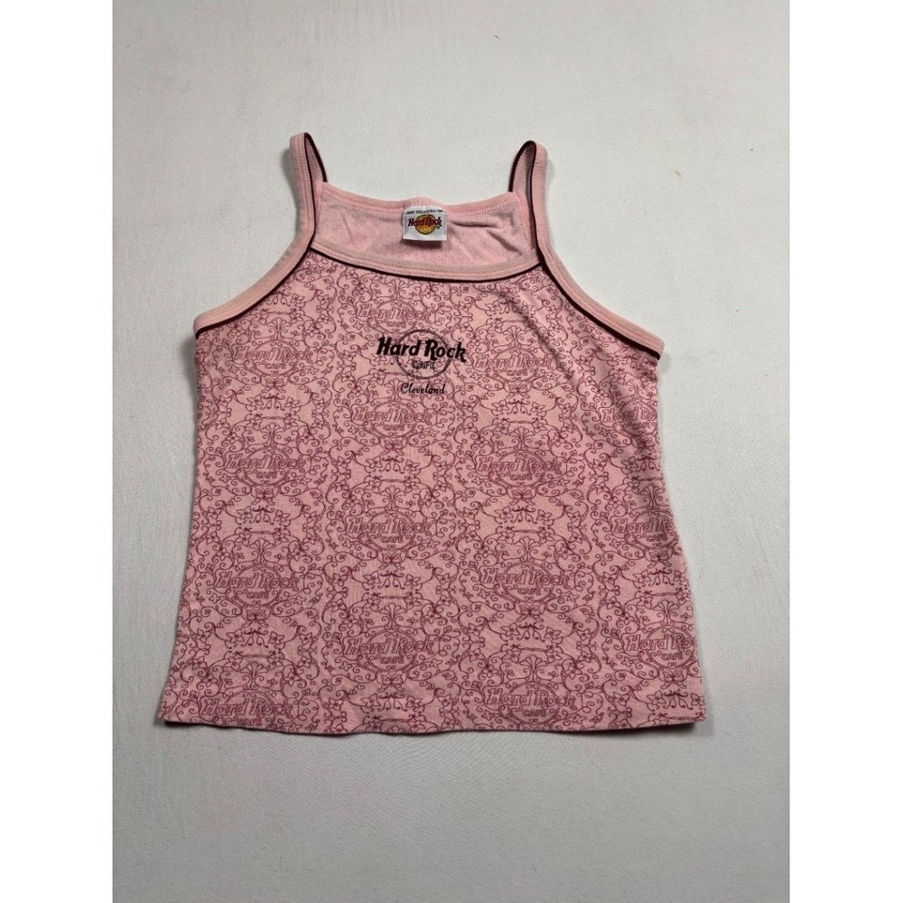 Hard Rock Cafe Cleveland Women's Pink Damask Camisole Tank Top Cami Small